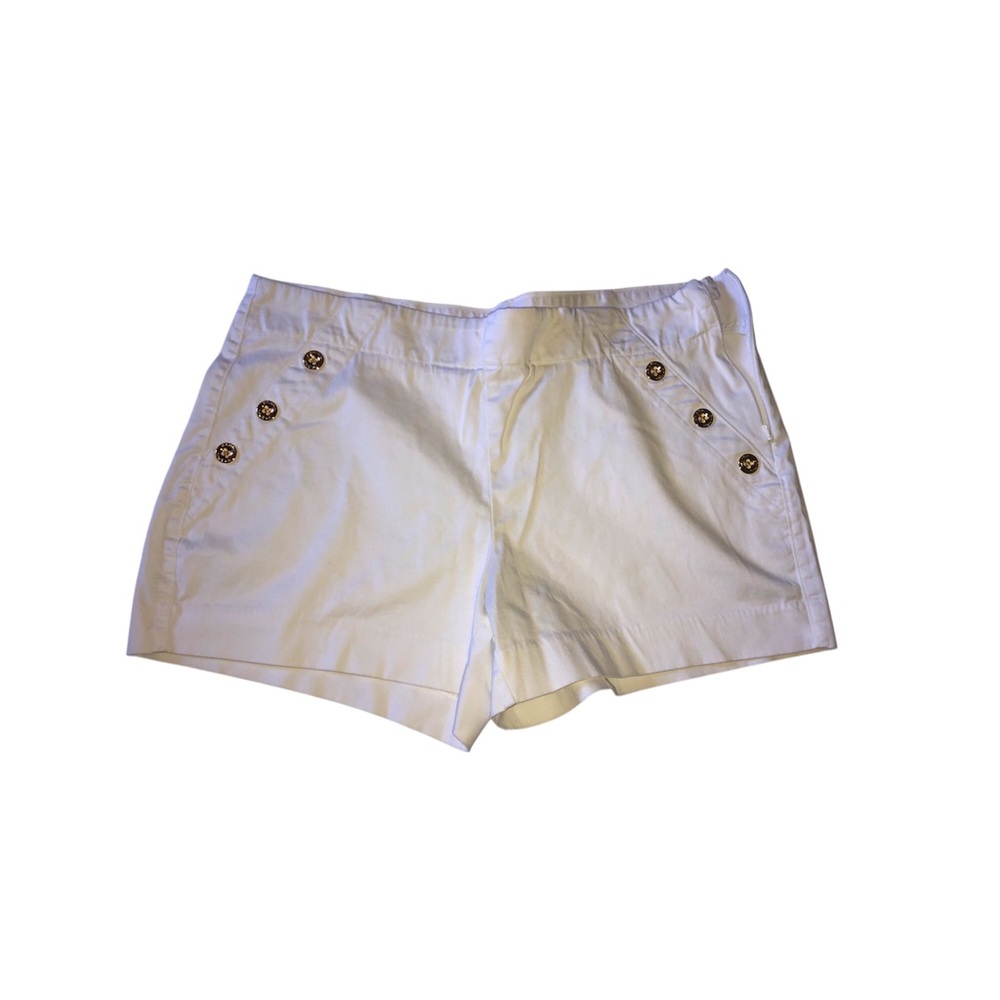 Lilly Pulitzer White Button-Accent Shorts